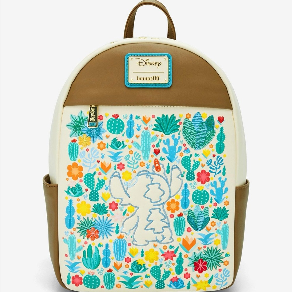 NWT Loungefly Disney Lilo & Stitch Cacti Embroidered Backpack and Wallet Set